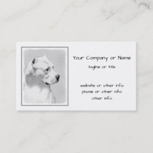 Dogo Argentino Malerei - Original Hund Kunst Visitenkarte