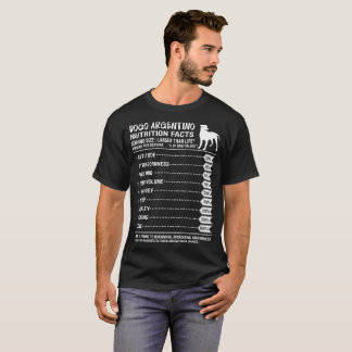Dogo Argentino Nahrungs-Tatsachen-Menge pro T-Shirt