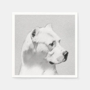 Dogo Argentino Painting - Original Dog Art Serviette