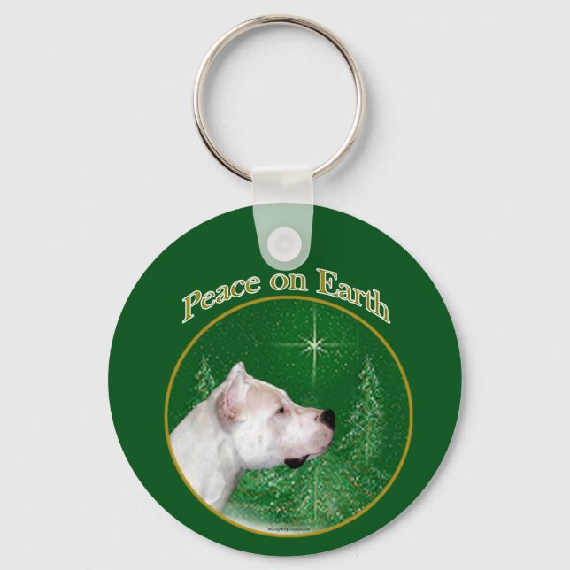 Dogo Argentino Peace Schlüsselanhänger (Vorderseite)
