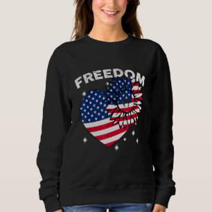 Dogo Argentino Sonnenblumen Herz Amerikanische Fla Sweatshirt