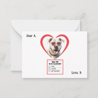 Dogo Argentino Valentine Note Mitteilungskarte