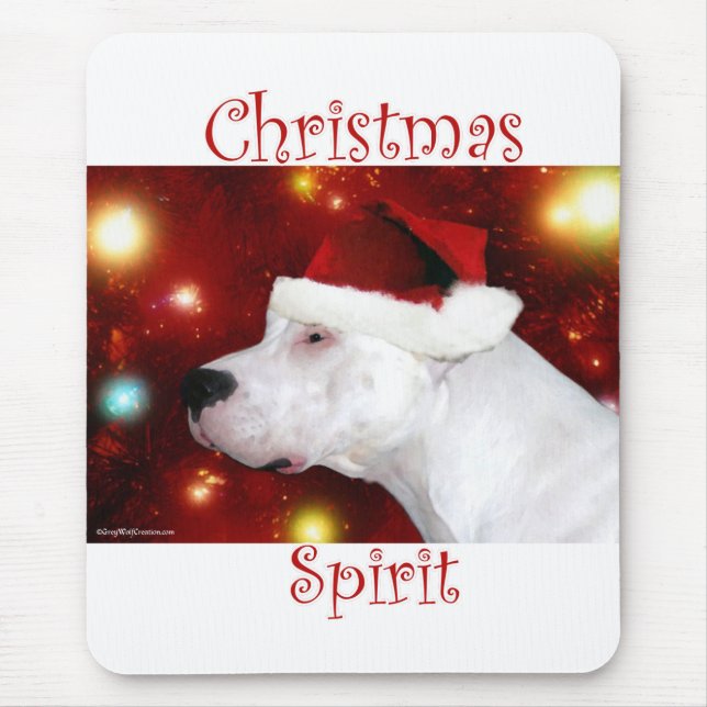 Dogo Argentino Weihnachtsgeist Mousepad (Vorne)