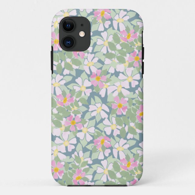 Dogroses roses sur Dark Blue Xtreme iPhone 5 Coque (Dos)