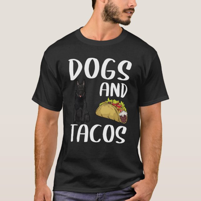 Dogs And Tacos Schipperke Mexican Food T-Shirt (Vorderseite)