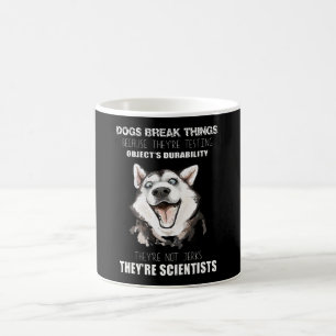 Dogs Break Things they're scientists husky Lover Kaffeetasse