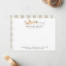 Dogs & Cat Personal Stationery Note Card