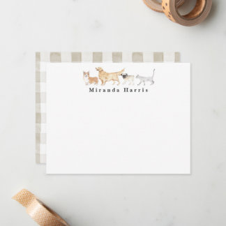 Dogs & Cat Personal Stationery Note Card Mitteilungskarte