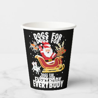 Dogs For Everybody Santa Funny Christmas Xmas (1) Pappbecher