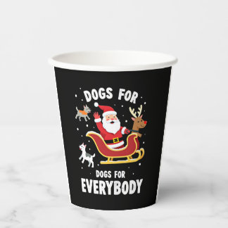 Dogs For Everybody Santa Funny Christmas Xmas (1) Pappbecher