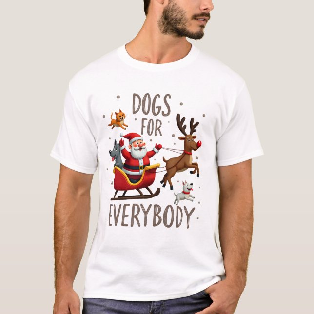 Dogs For Everybody Santa Funny Christmas Xmas (1). T-Shirt (Vorderseite)