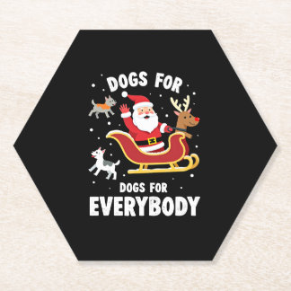 Dogs For Everybody Santa Funny Christmas Xmas (1) Untersetzer
