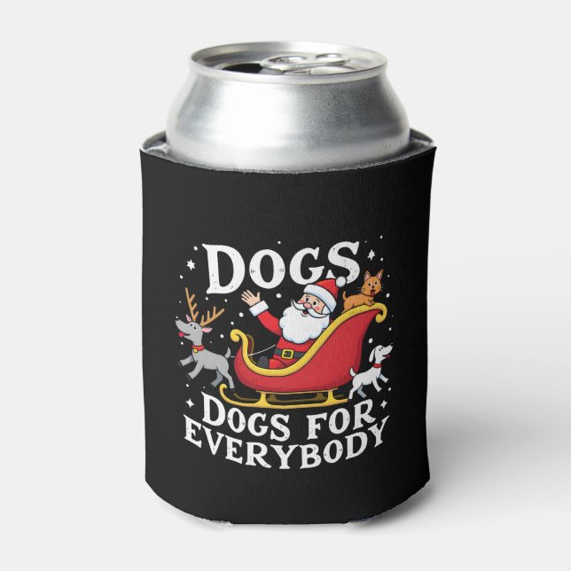 Dogs For Everybody Santa Funny Christmas Xmas (2) Dosenkühler (Kanne Vorderseite)