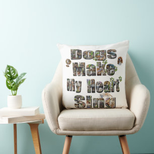 Dogs Make My Heart Sing Bild Logo, Kissen