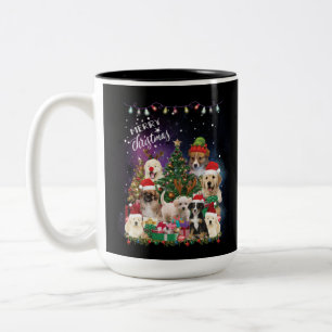 dogs Merry christmas Light Zweifarbige Tasse