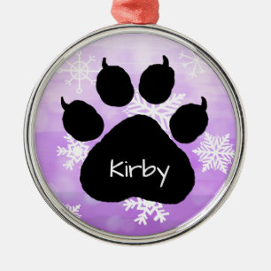 Dog's Name Personalisiert Paw Print Weihnachten Ornament Aus Metall
