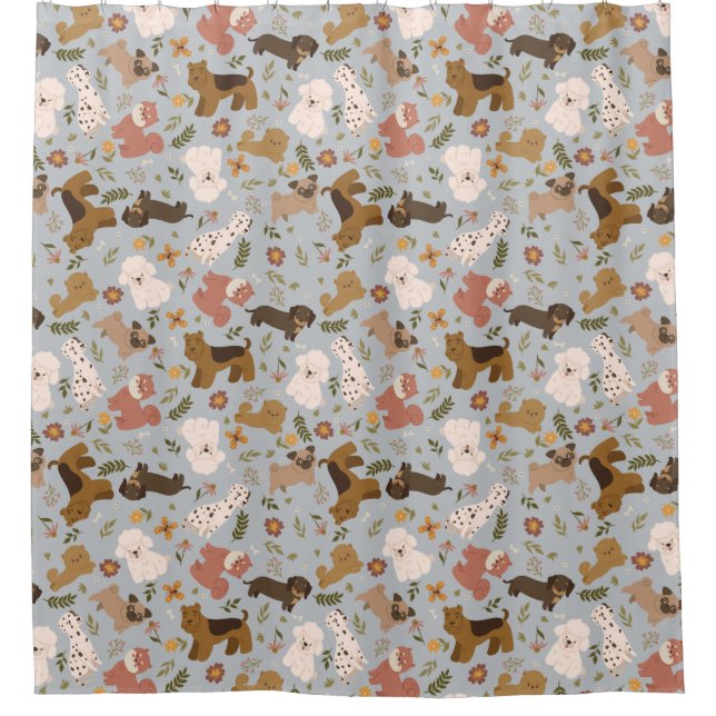 Dogs Pattern Duschvorhang (Vorderseite)