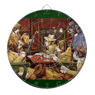 Dogs Playing Cards Dartboard Dartscheibe