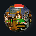Dogs Playing Poker Button<br><div class="desc">Dogs playing poker,  famous painting by C.M. Coolidge,  1903.</div>