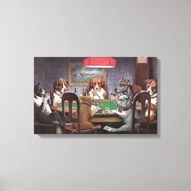 Dogs Playing Poker Leinwanddruck (Vorderseite)