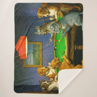 Dogs Playing Snooker Billiards Fun Spoof Sherpadecke