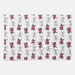 Dogs und Knochen im Graffiti-Stil, weißes Handtuch