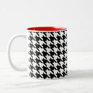 Dogtooth, Hahnentrittmustermuster in Black&White Zweifarbige Tasse