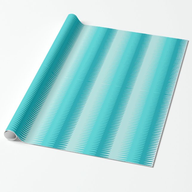 Dogtooth stripes aquamarine tägliche geschenkpapier (Ungerollt)