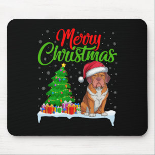 Dogue De Bordeaux Dog Weihnachtsbaum Lichter Xmas Mousepad