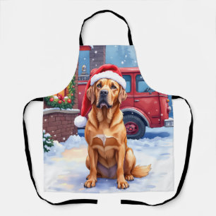 Dogue de Bordeaux Feuerwehrstation Santa Hut Schürze