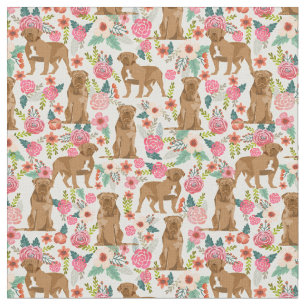 Dogue de bordeaux französische Blumenmuster Stoff