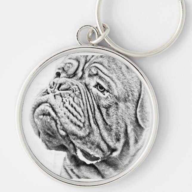 Dogue De Bordeaux - französischer Mastiff Schlüsselanhänger (Vorne)
