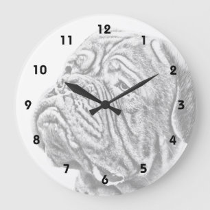 Dogue De Bordeaux - French Mastiff Große Wanduhr