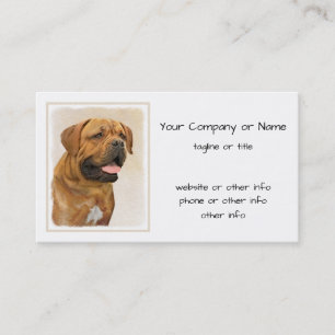 Dogue de Bordeaux Gemälde - Niedliche Hunde Kunst Visitenkarte