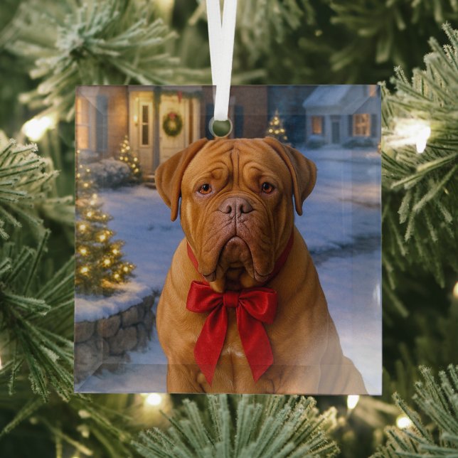 Dogue De Bordeaux Holiday Ornament (Insitu)