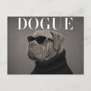 Dogue de Bordeaux Luxus-Mode-Editorial Postkarte