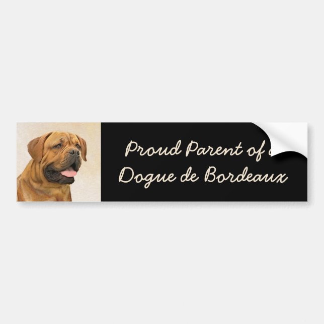 Dogue de Bordeaux Malerei - Niedliche Original Dog Autoaufkleber (Vorne)
