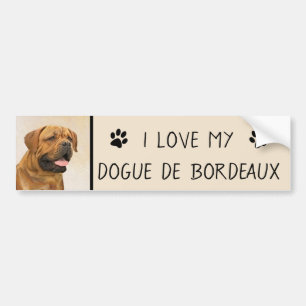 Dogue de Bordeaux Malerei - Niedliche Original Dog Autoaufkleber