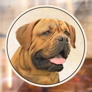 Dogue de Bordeaux Malerei - Niedliche Original Dog Fensteraufkleber