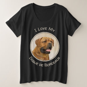 Dogue de Bordeaux Malerei - Niedliche Original Dog Große Größe T-Shirt