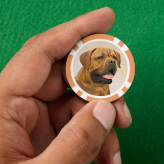 Dogue de Bordeaux Malerei - Niedliche Original Dog Pokerchips