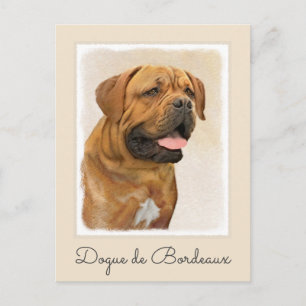 Dogue de Bordeaux Malerei - Niedliche Original Dog Postkarte
