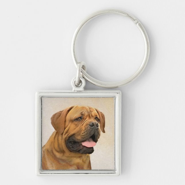 Dogue de Bordeaux Malerei - Niedliche Original Dog Schlüsselanhänger (Vorne)