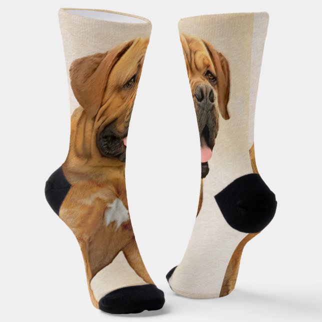 Dogue de Bordeaux Malerei - Niedliche Original Dog Socken (Gewinkelt)