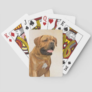 Dogue de Bordeaux Malerei - Niedliche Original Dog Spielkarten