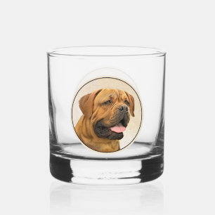 Dogue de Bordeaux Malerei - Niedliche Original Dog Whiskyglas