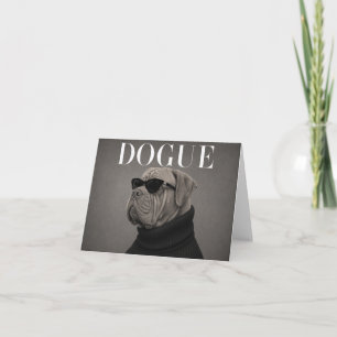 Dogue de Bordeaux Mode-Hund-Porträt Dankeschön C Dankeskarte