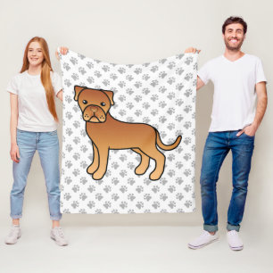 Dogue De Bordeaux Niedlicher Cartoon Dog Fleecedecke