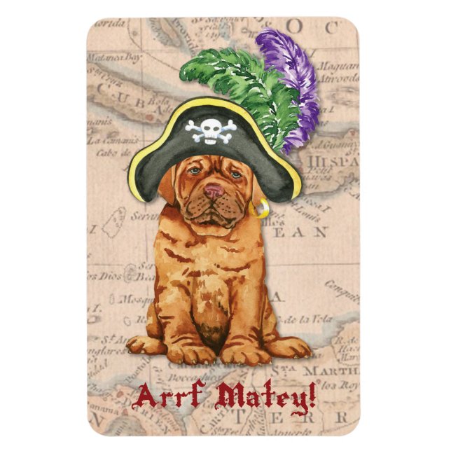 Dogue de Bordeaux Pirate Magnet (Vertical)
