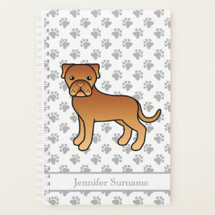 Dogue De Bordeaux Süßer Cartoon-Hund & Text Planer